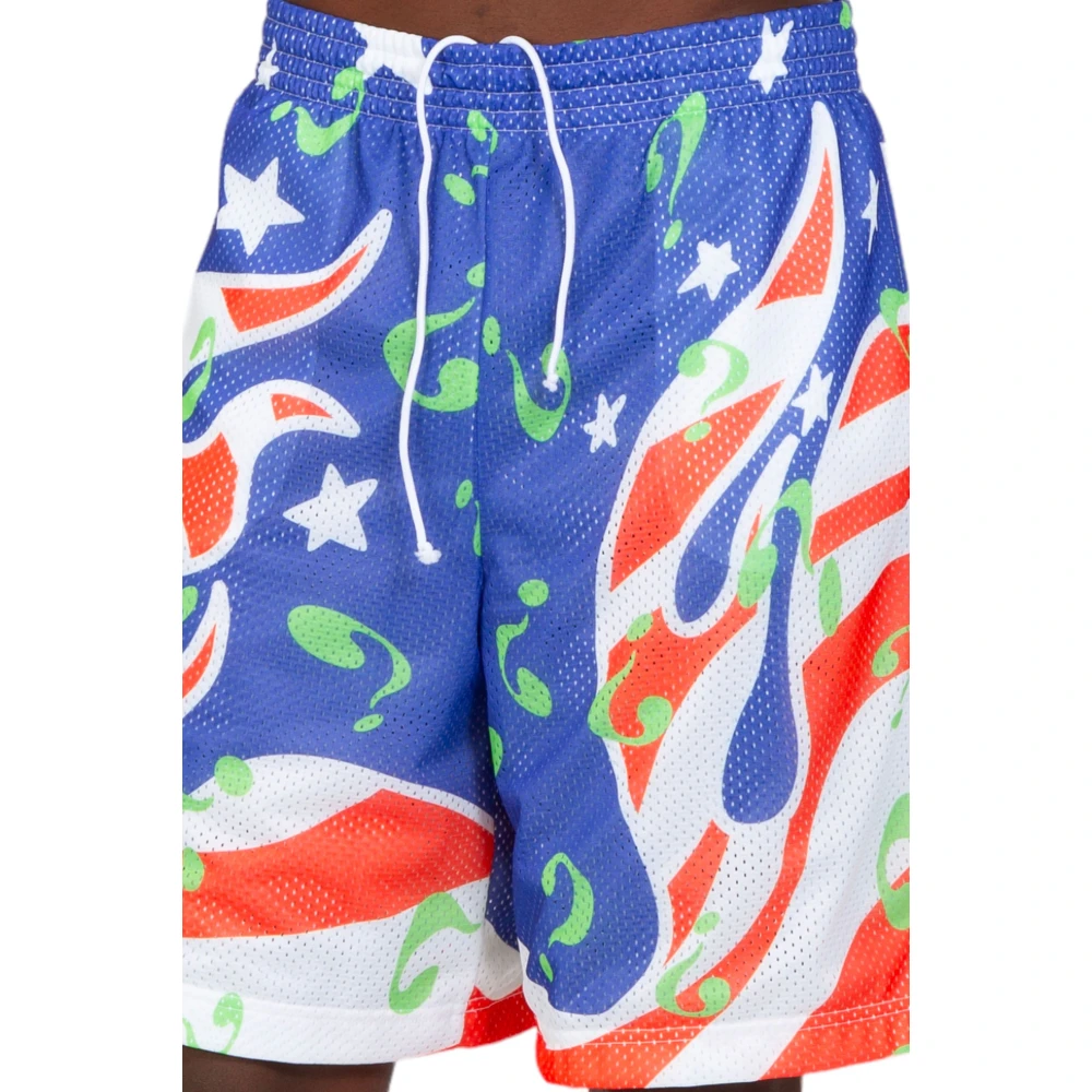 SKY High Farm Flame Flag Mesh Shorts in Blauw Multicolor Heren