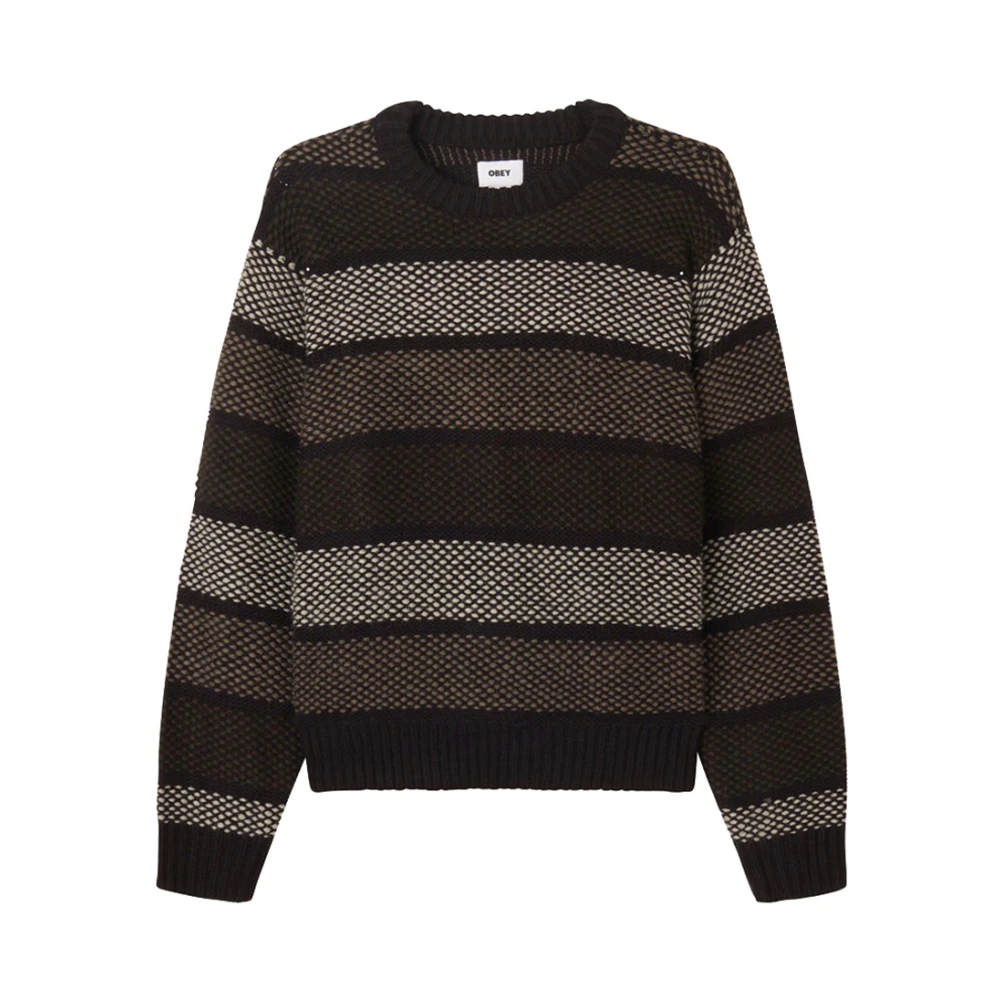Obey Gestreepte Crewneck Sweater Multicolor Heren
