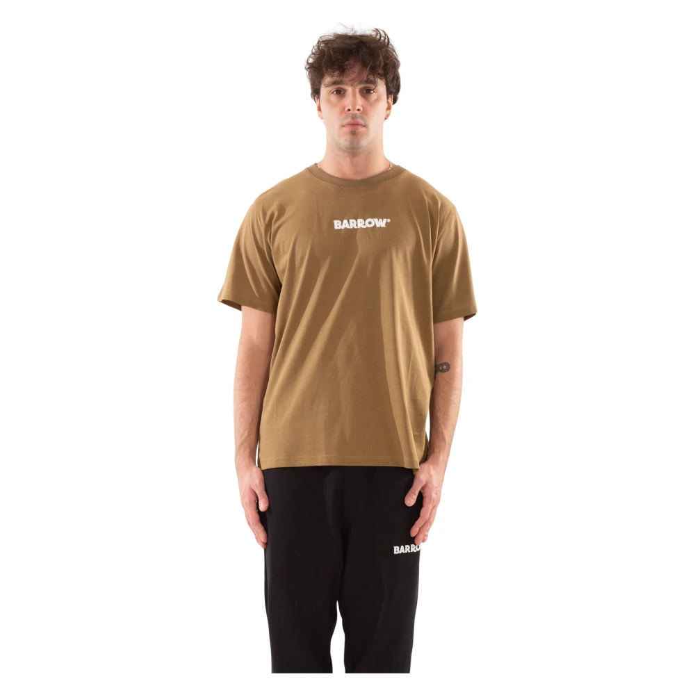Barrow Achter Logo Tee Klassieke Stijl Brown Heren