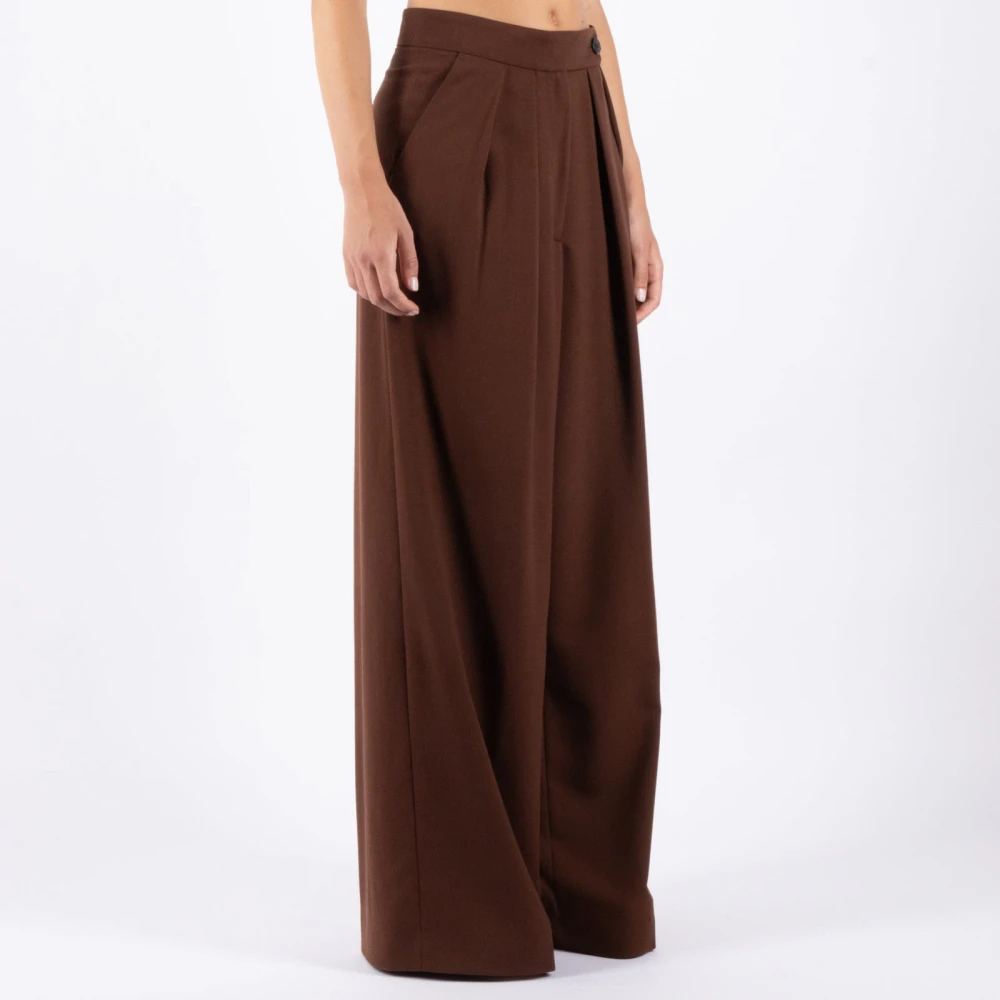 Dries Van Noten Bruine wollen broek Brown Dames