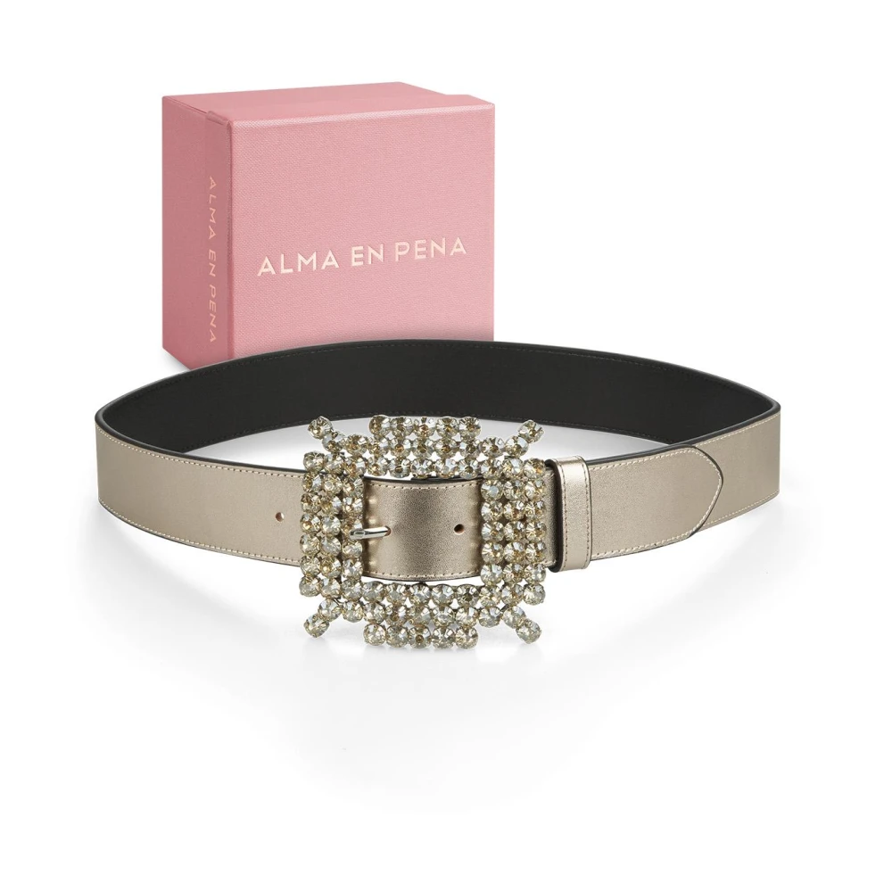 Alma en Pena Strass gesp riem Brown Dames