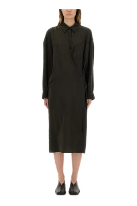 Straight Collar Twisted Dress