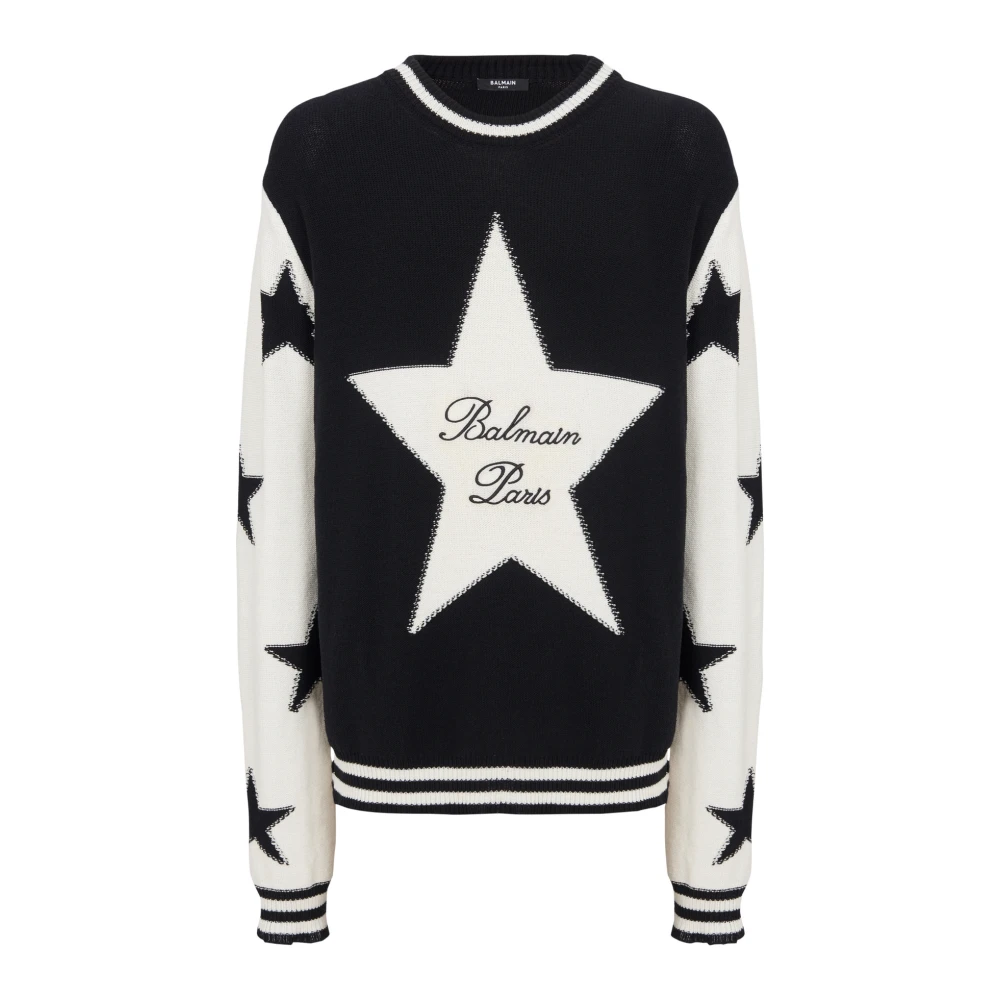 Balmain Trui met sterrenpatroon Black Heren