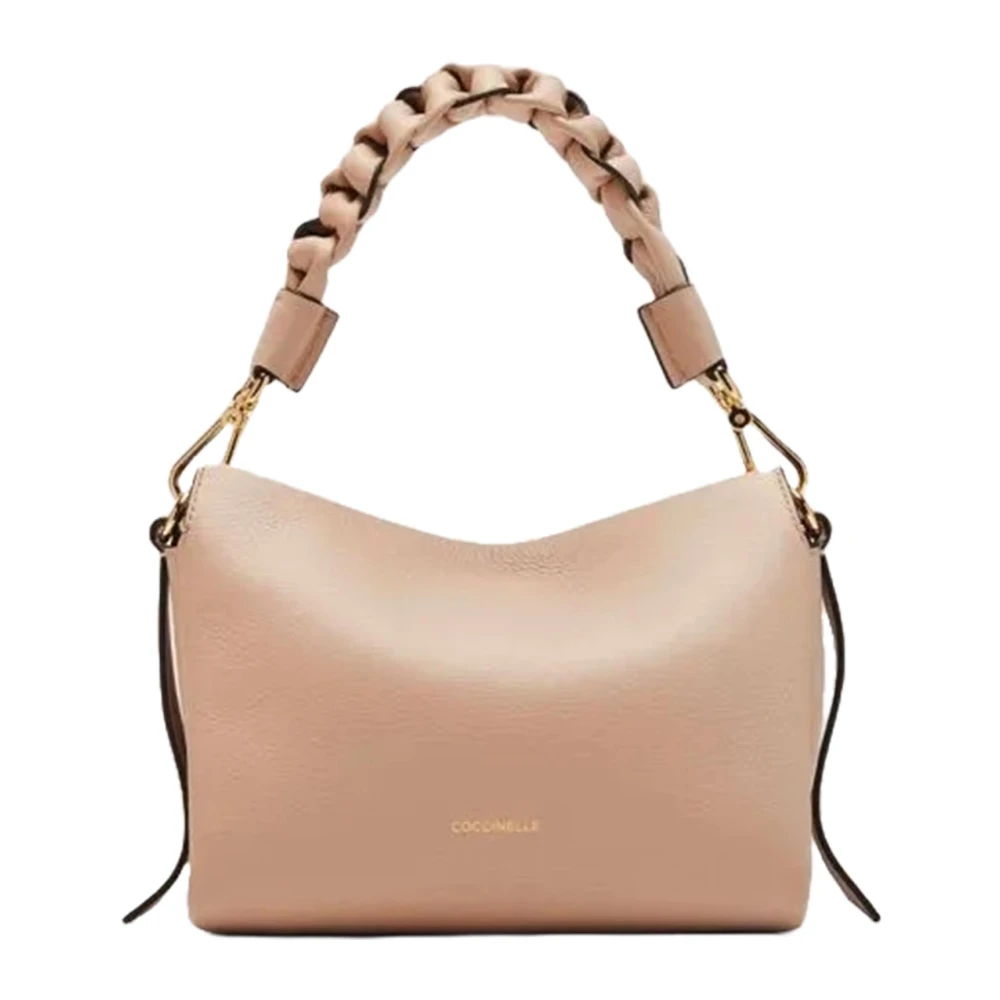 Coccinelle Stijlvolle leren handtas met afneembare band Beige Dames