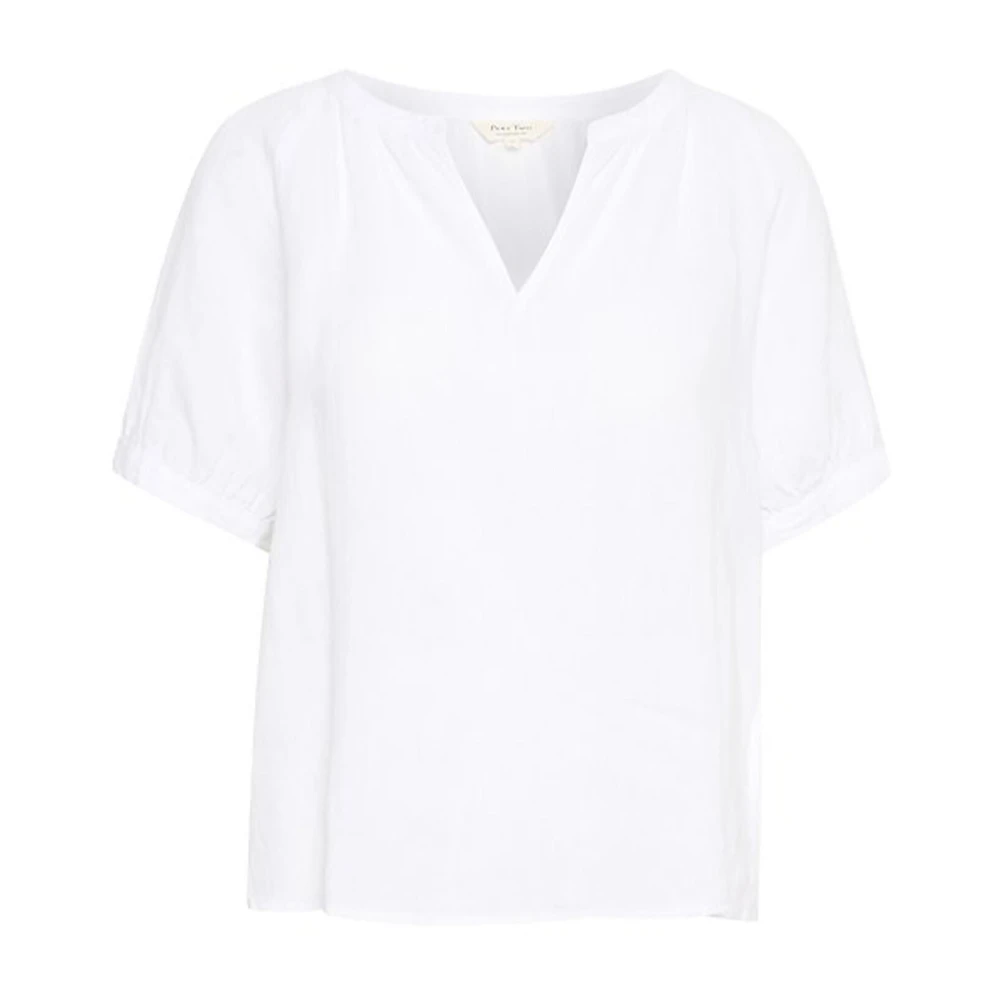 Part Two Women's White Popsypw Linen Blouse Extra Large