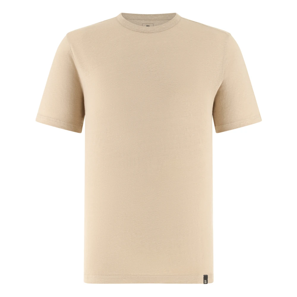 Boggi Milano Herr Beige Toppar L, Linne, T-Shirt I Stretchlinnejersey