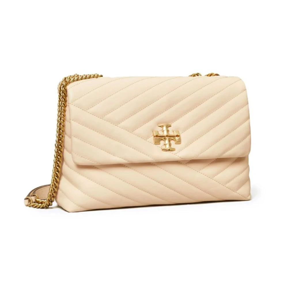 TORY BURCH Witte Matelassé Chevron Leren Schoudertas White Dames