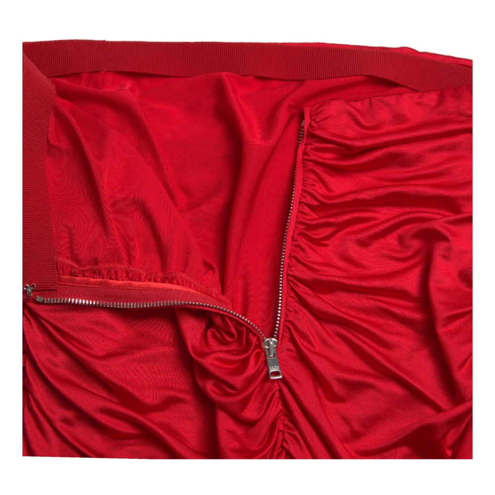 Dolce & Gabbana Rode Geplooide Minirok Red Dames