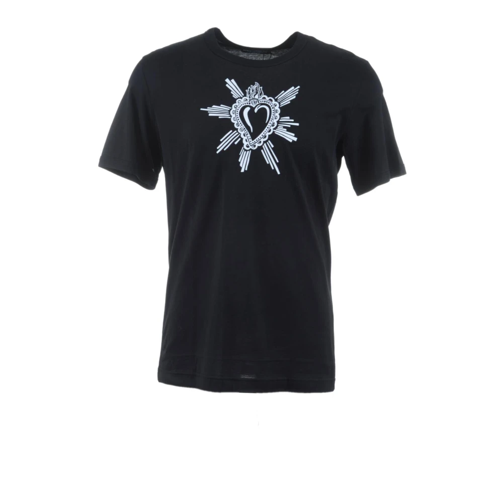 Dolce & Gabbana , T-Shirts, Male, Black, Xs, Crew Neck T-Shirt - Image 3