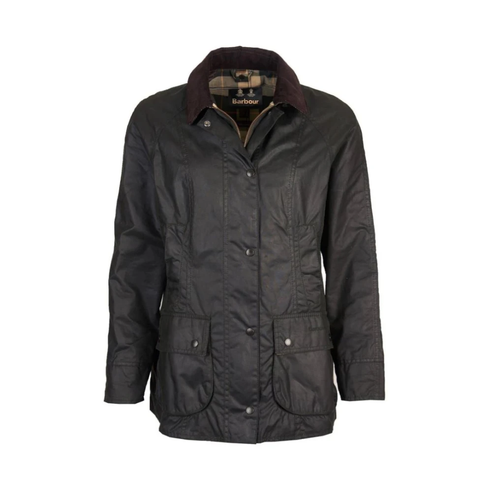 Barbour Wasdoekjas met Corduroy Kraag Green Dames