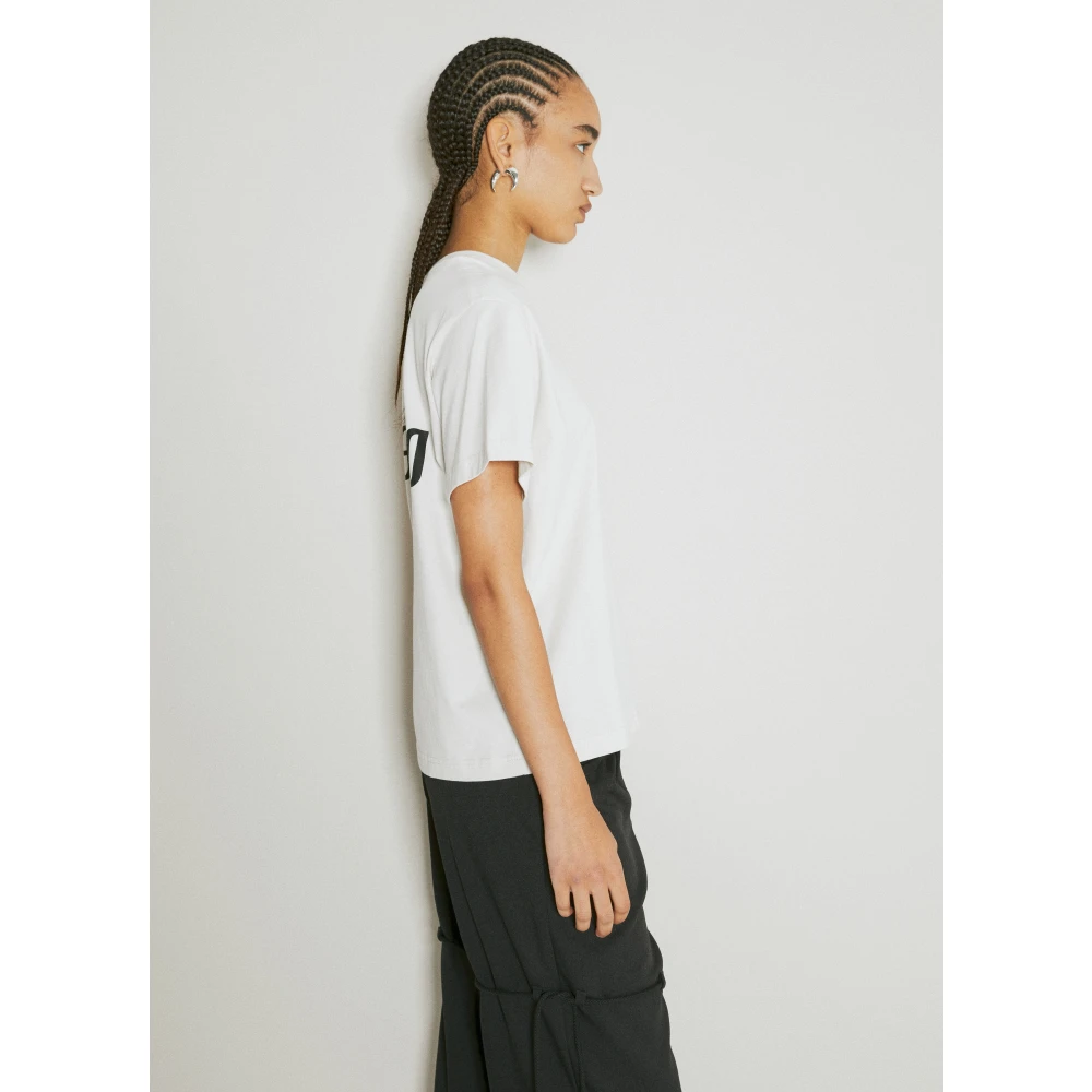 Song for the Mute Logo Print Katoenen T-Shirt White Dames