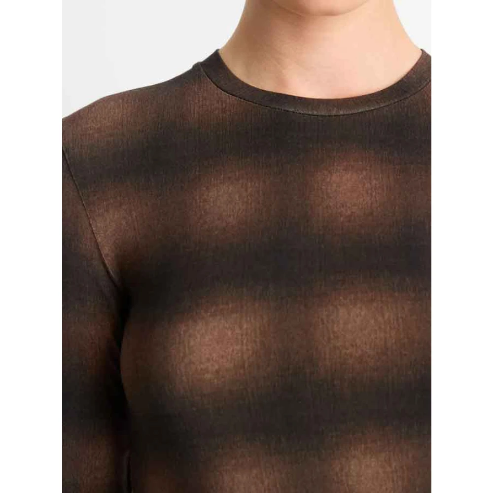 Vince Diepe Walnoot Side Drape Lange Mouw Brown Dames