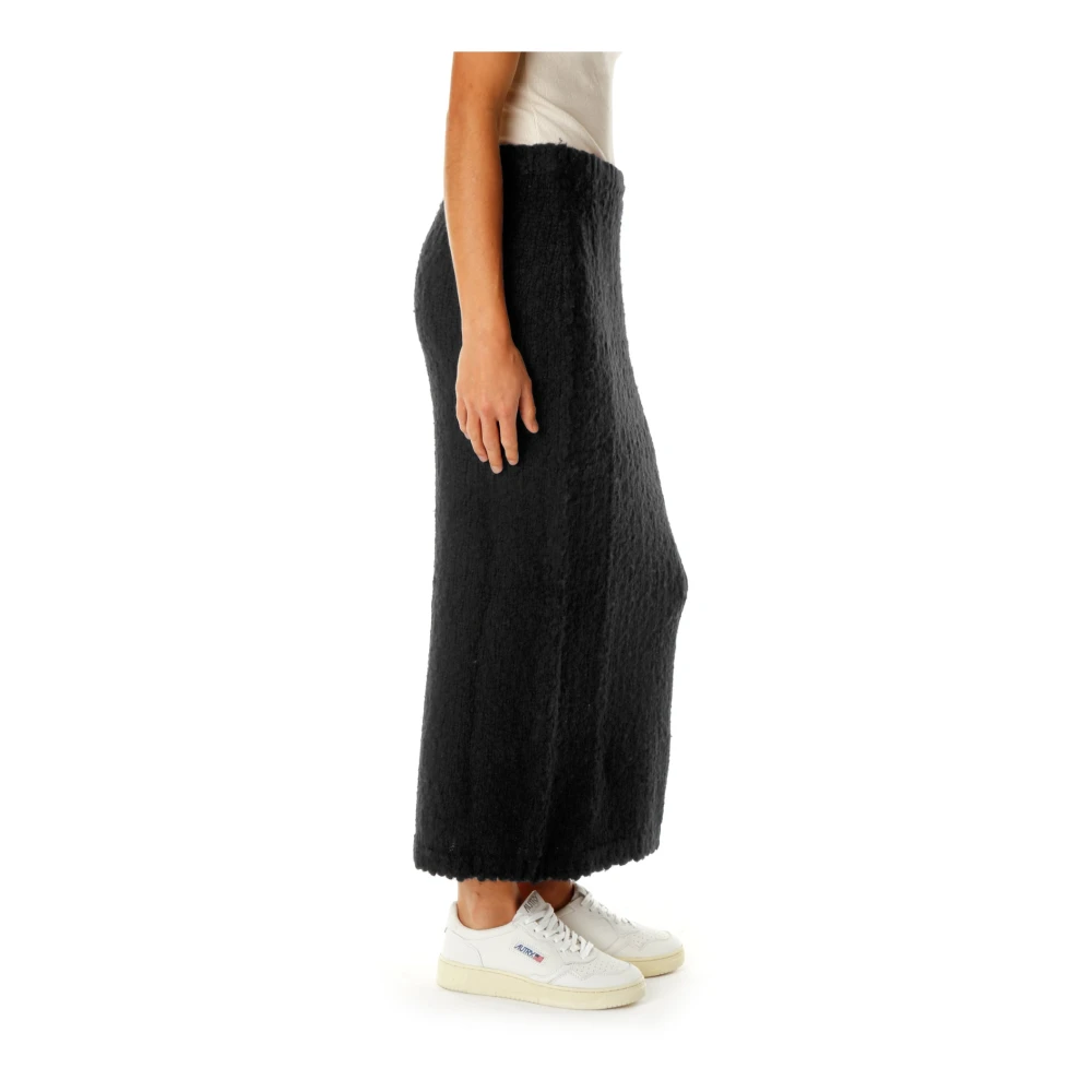 Samsøe Gebreide Rok met Elastische Tailleband Black Dames