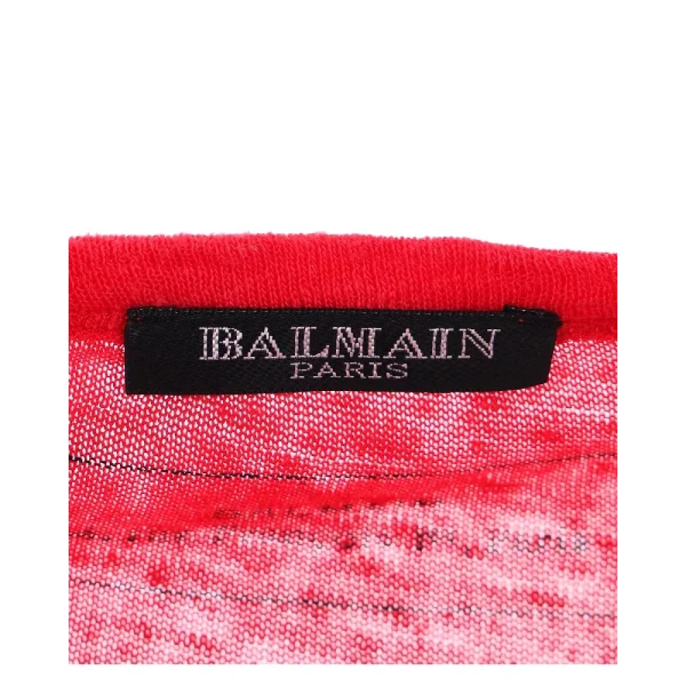 Balmain Pre-owned Linen tops Red Heren