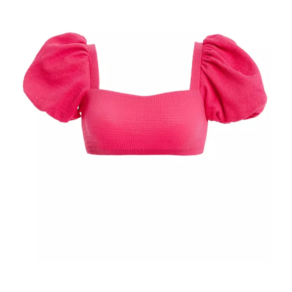 Agua by Agua Bendita Roze Bikini Top met Puffy Sleeves Pink Dames