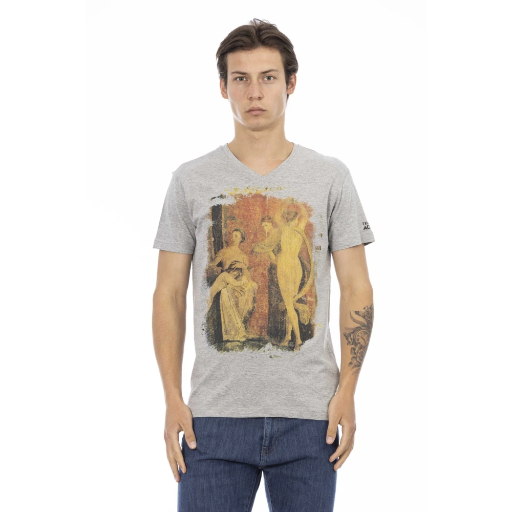Trussardi Men's Gray T-Shirts, M, Action Grå Bomuld T-Shirt
