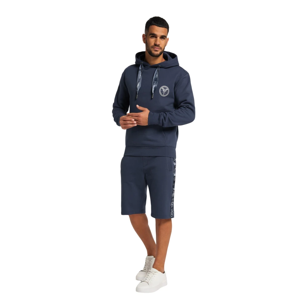 carlo colucci Klassieke hoodie met logodetail Blue Heren