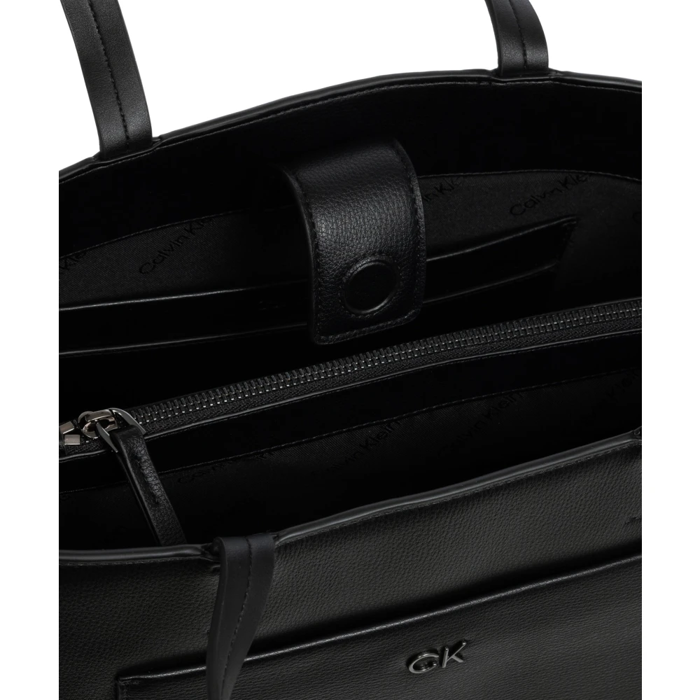 Calvin Klein Stijlvolle Tote Tas met Magneetsluiting Black Dames