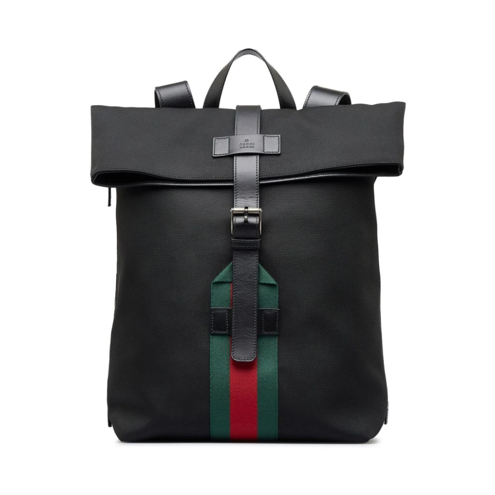 Gucci Technocanvas Rugzak met Verstelbare Rie Black Unisex