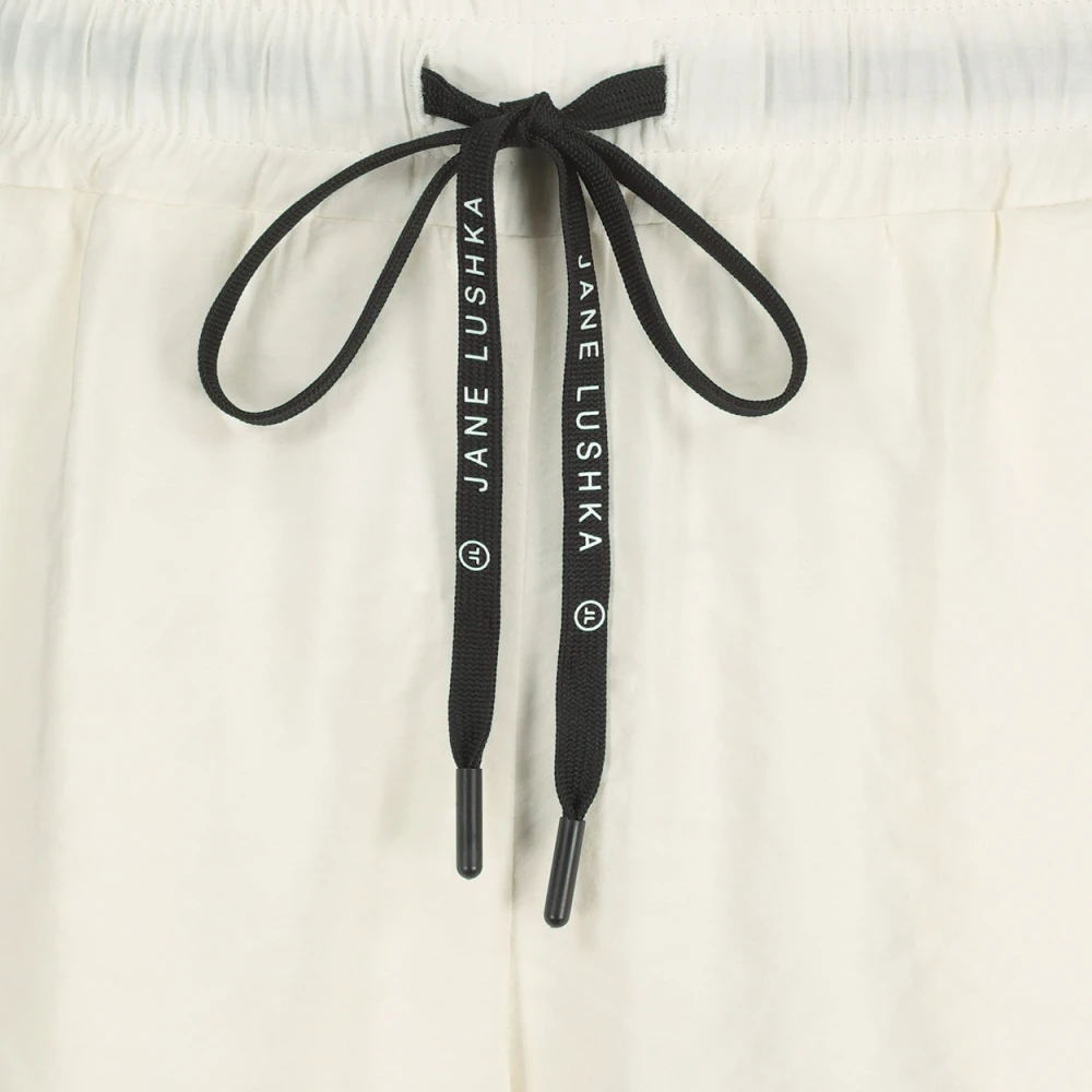 Jane Lushka Luxe Cupro Wijde Broek White Dames