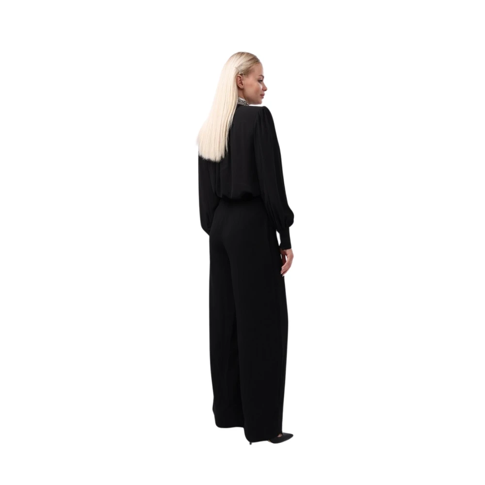 Liu Jo Wijde Broek Elegante Stijl Black Dames