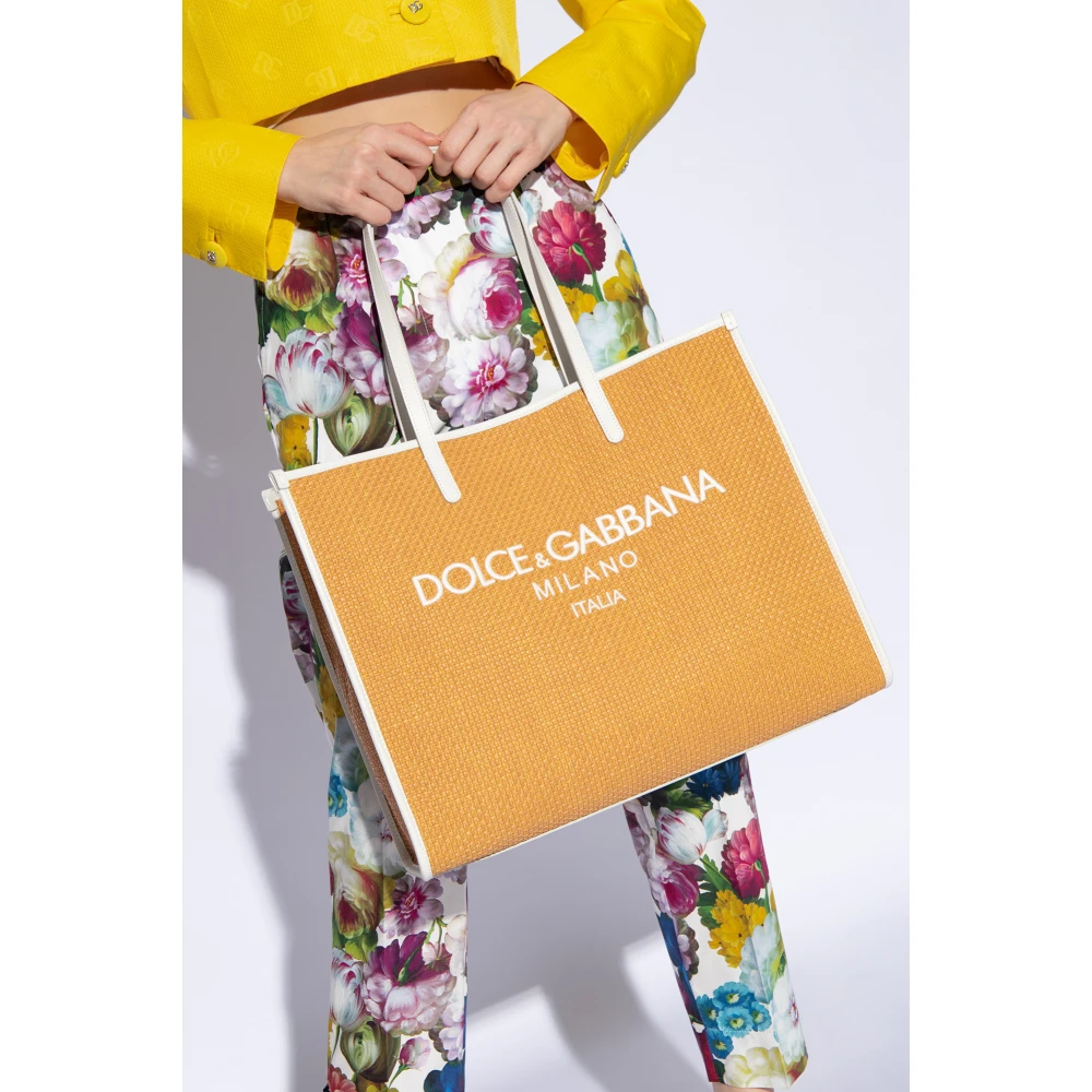 Dolce & Gabbana Shopper tas met logo Beige Dames