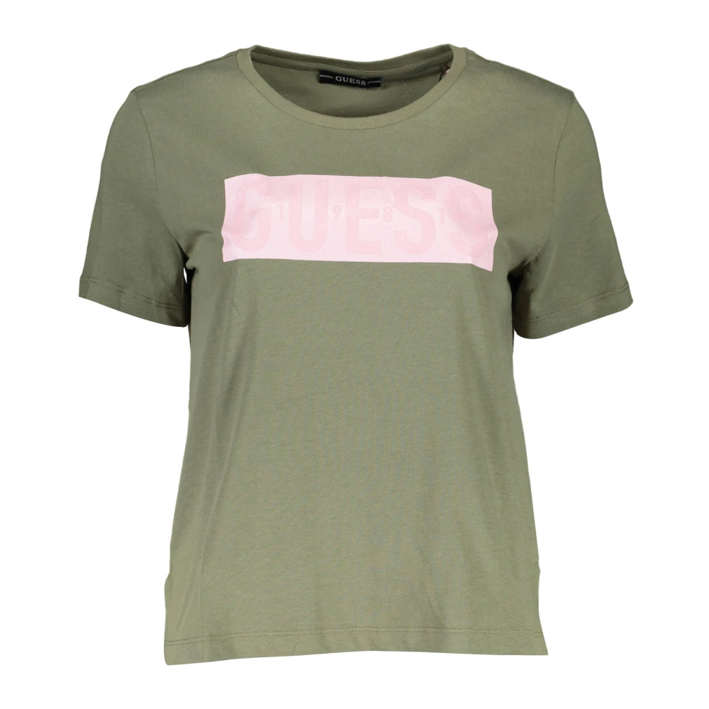 Guess Groen T-shirt met korte mouwen en logoprint Green Dames