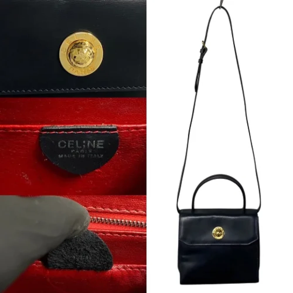 Celine Vintage Pre-owned Leather handbags Black Dames