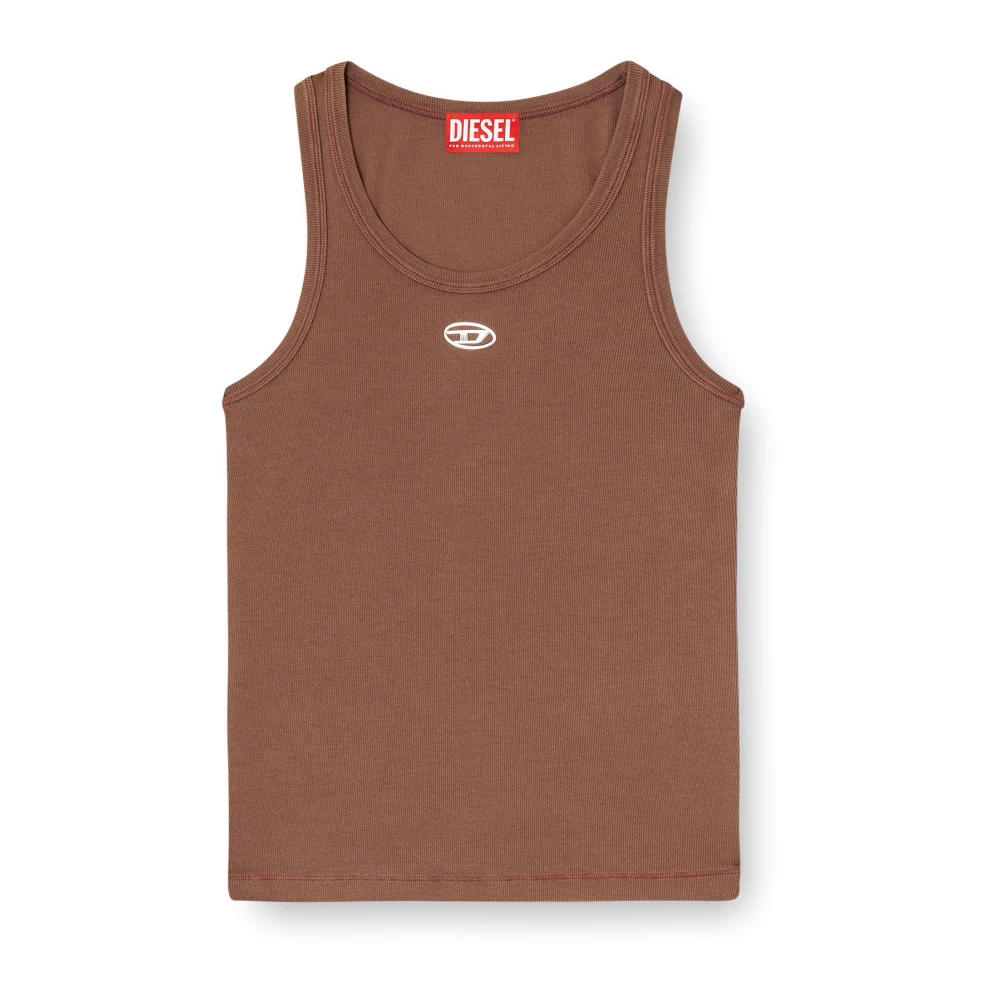Diesel Women's Brown Sleeveless Tops, S, T-Anki-Od