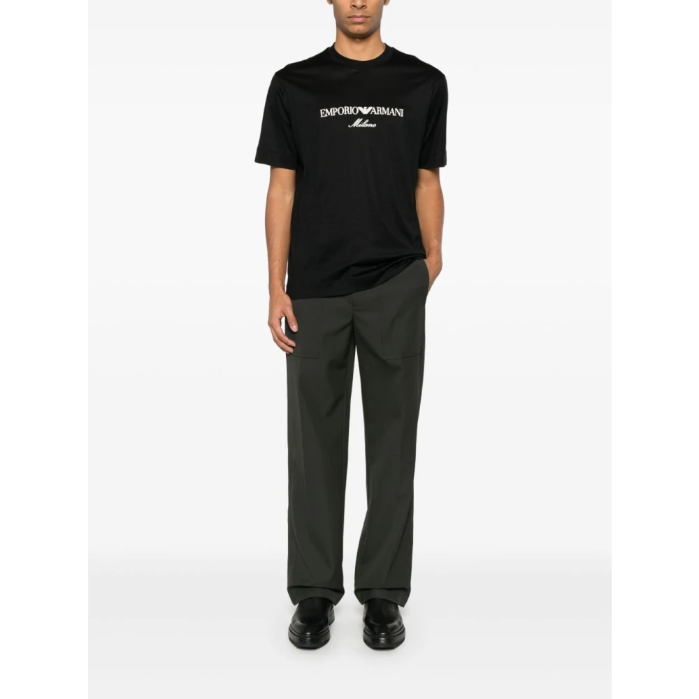 Emporio Armani Zwarte Crew Neck T-shirts en Polos Black Heren