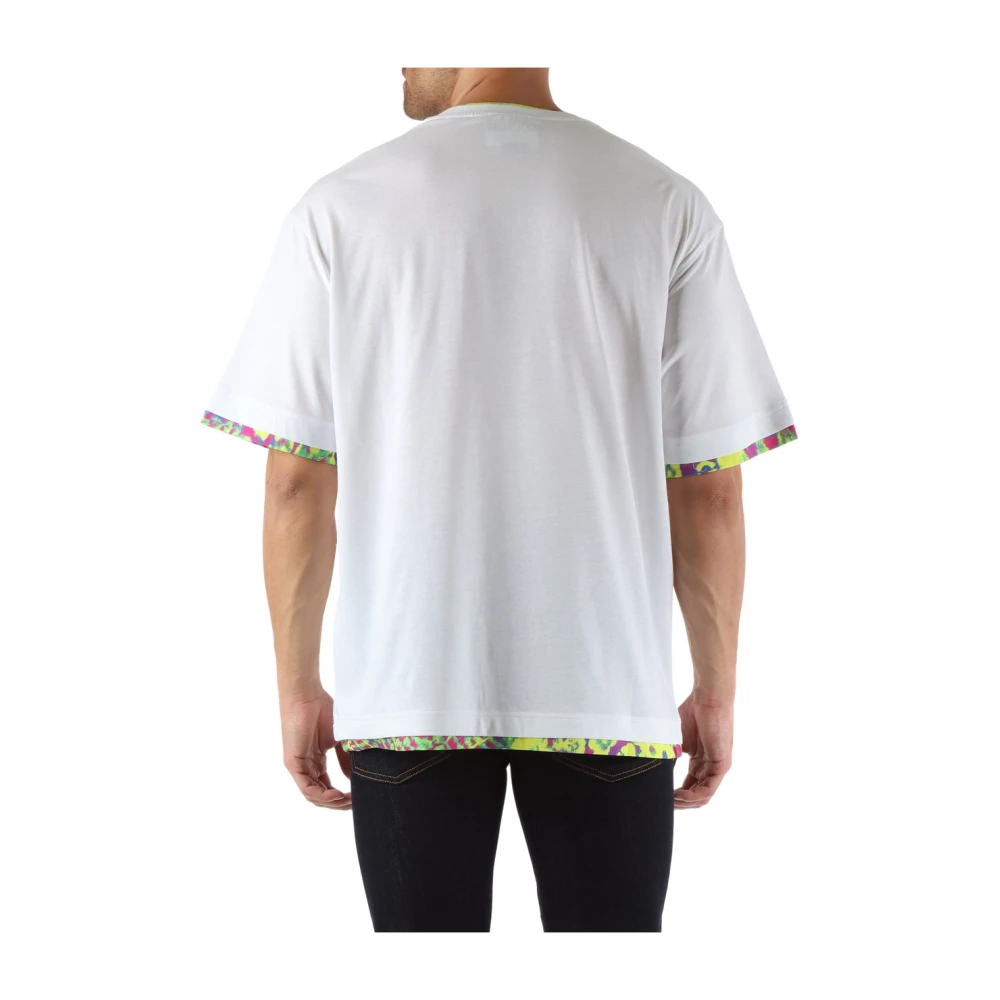 Versace Jeans Couture Relaxed Fit Katoenen T-shirt met Contrast Inserts White Heren