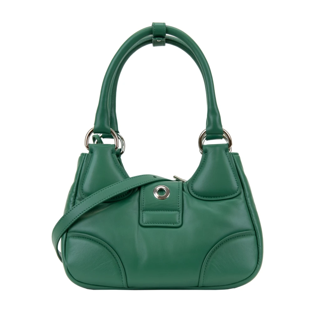 Prada Gewatteerde leren schoudertas met magneetknoop Green Dames