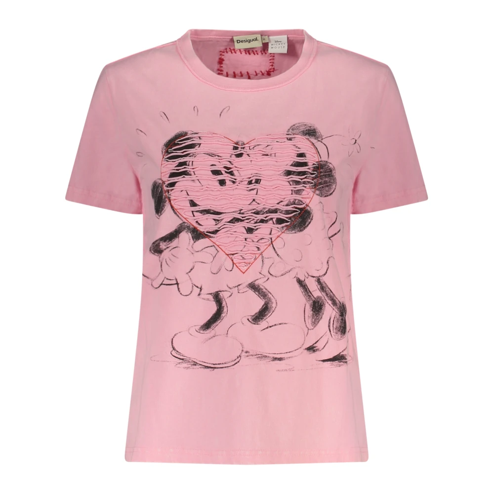 Desigual Women's Pink Core Mickey T-Shirt
