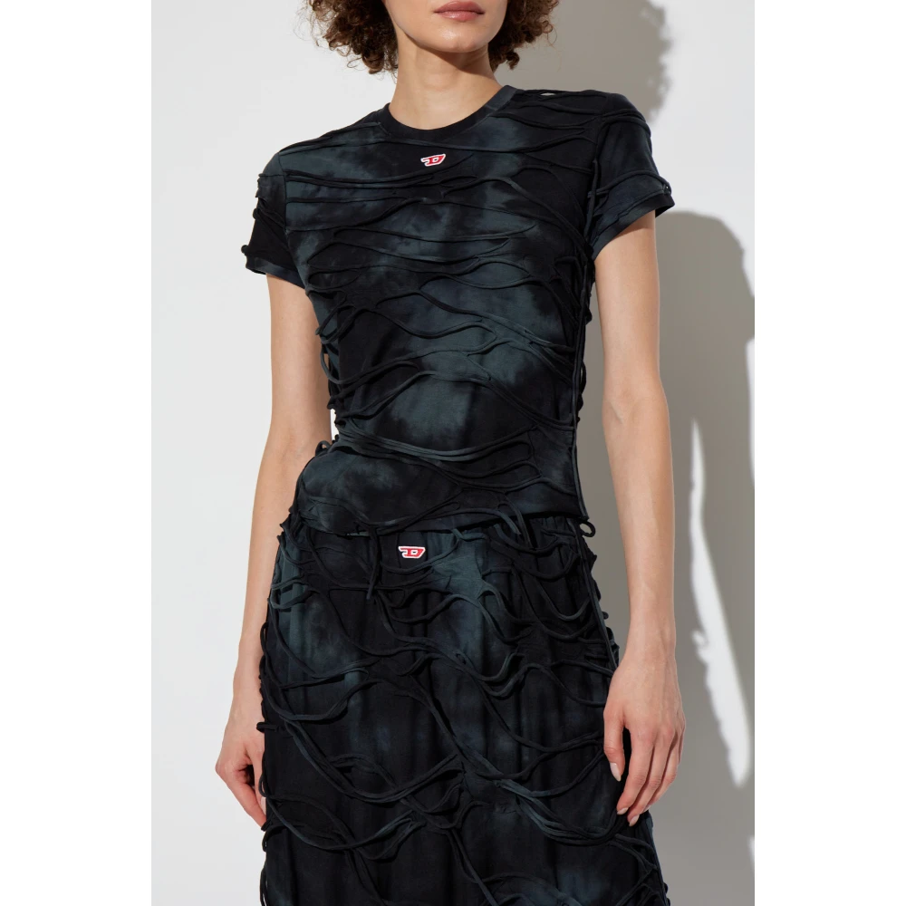 Diesel Top T-Uncutie-Long-P1 Black Dames