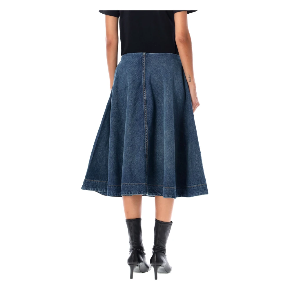 Khaite Blauwe Denim A-Lijn Rok Blue Dames