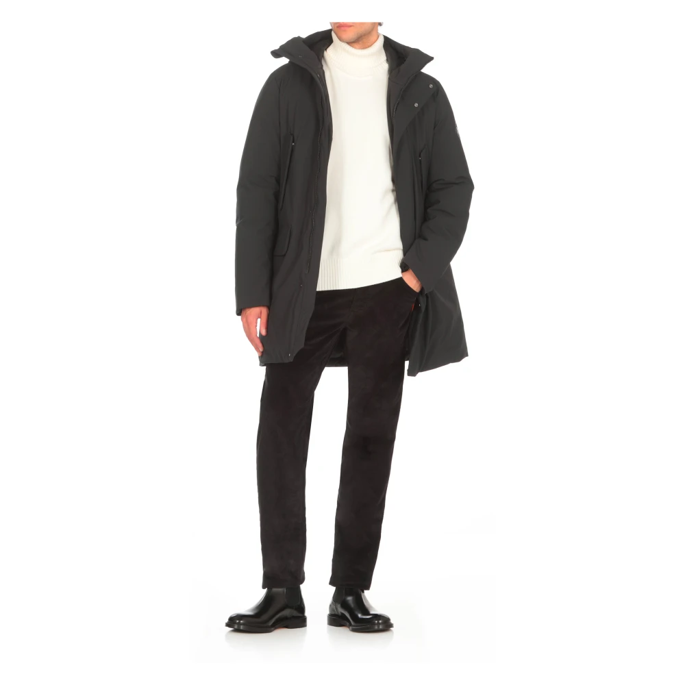 Save The Duck Zwarte Gewatteerde Hoodiejas met Zakken Black Heren