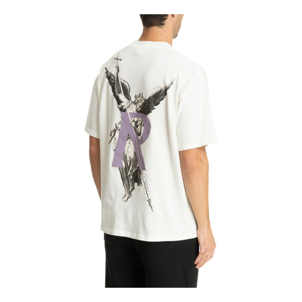 Represent Gestreept Archangel Logo T-shirt White Heren
