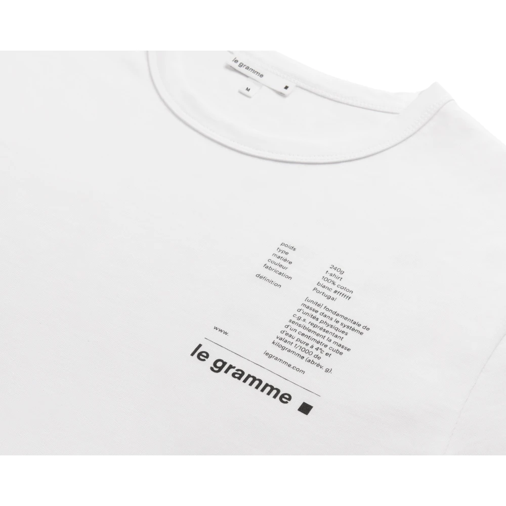 Le Gramme Witte T-shirt 240g Handgemaakt in Frankrijk White Heren