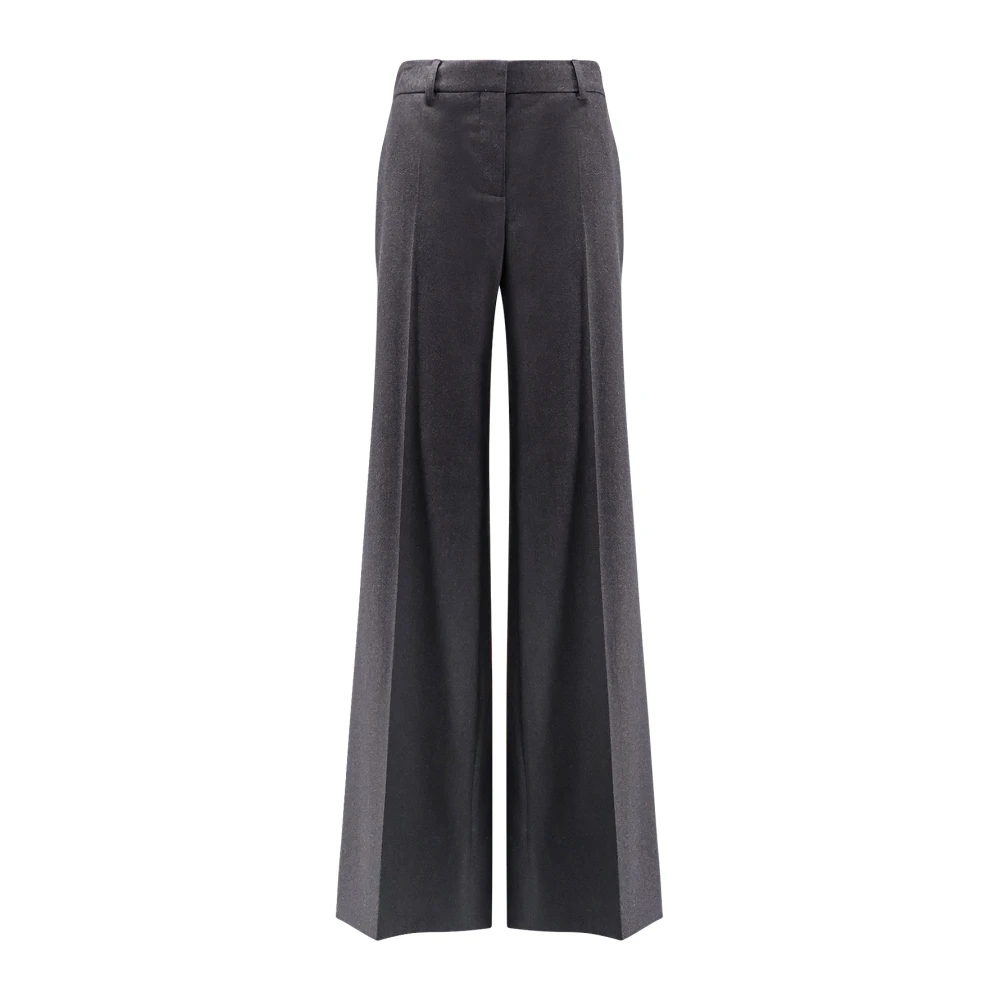 Stella Mccartney Women's Gray Wide Trousers, M, Low-Rise Flared Trousers