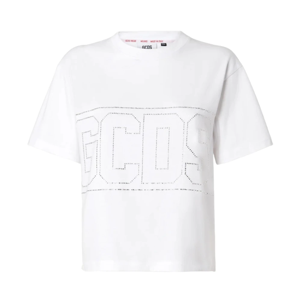 Gcds Logo Grafische Katoenen T-shirt White Dames