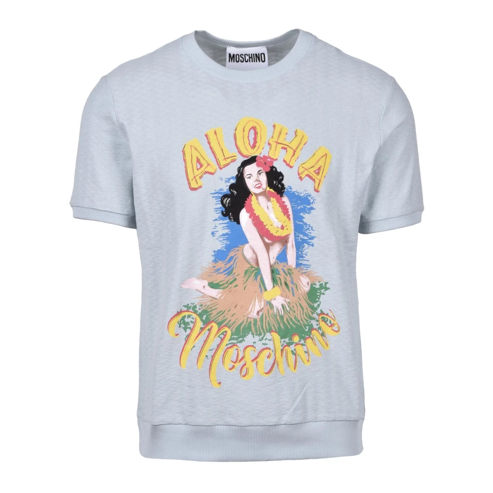 Moschino Couture T-shirt 100% Katoen Blue Heren