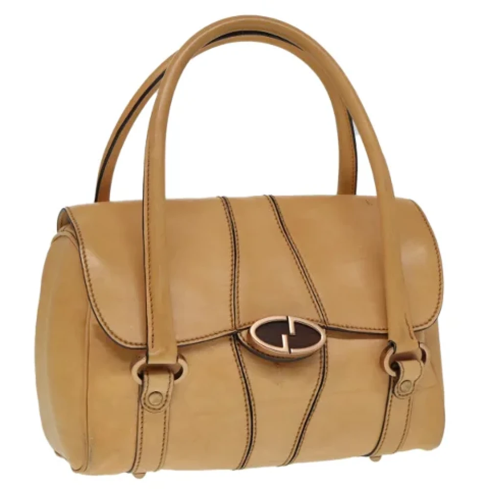 Gucci Vintage Pre-owned Leather handbags Beige Dames