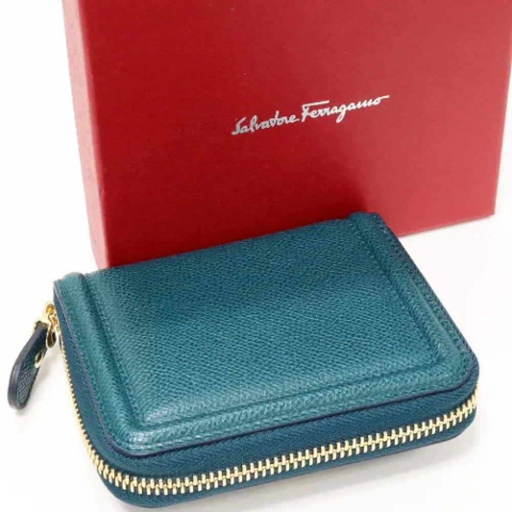 Salvatore Ferragamo Pre-owned Leather wallets Blue Dames