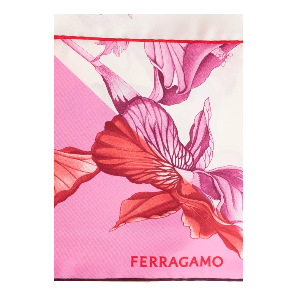 Salvatore Ferragamo Zijden sjaal met bloemenpatroon Multicolor Dames