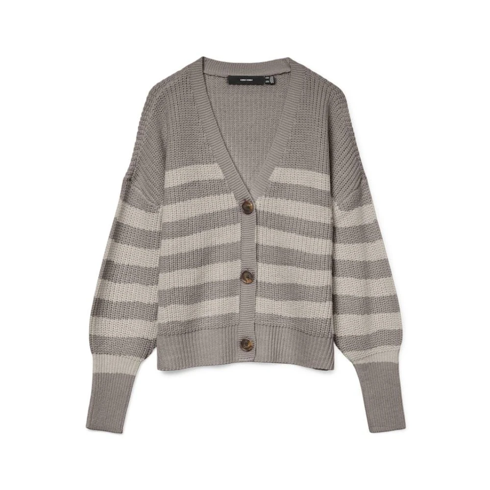 Vero Moda V-hals Manchetvest Moon Rock Zilveren Voering Berk Gray Dames