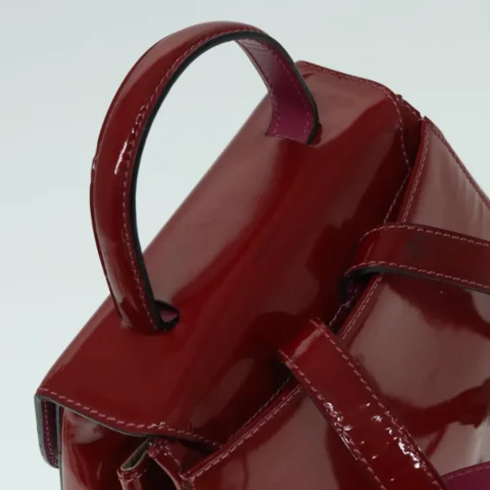 Celine Vintage Pre-owned Leather backpacks Red Dames
