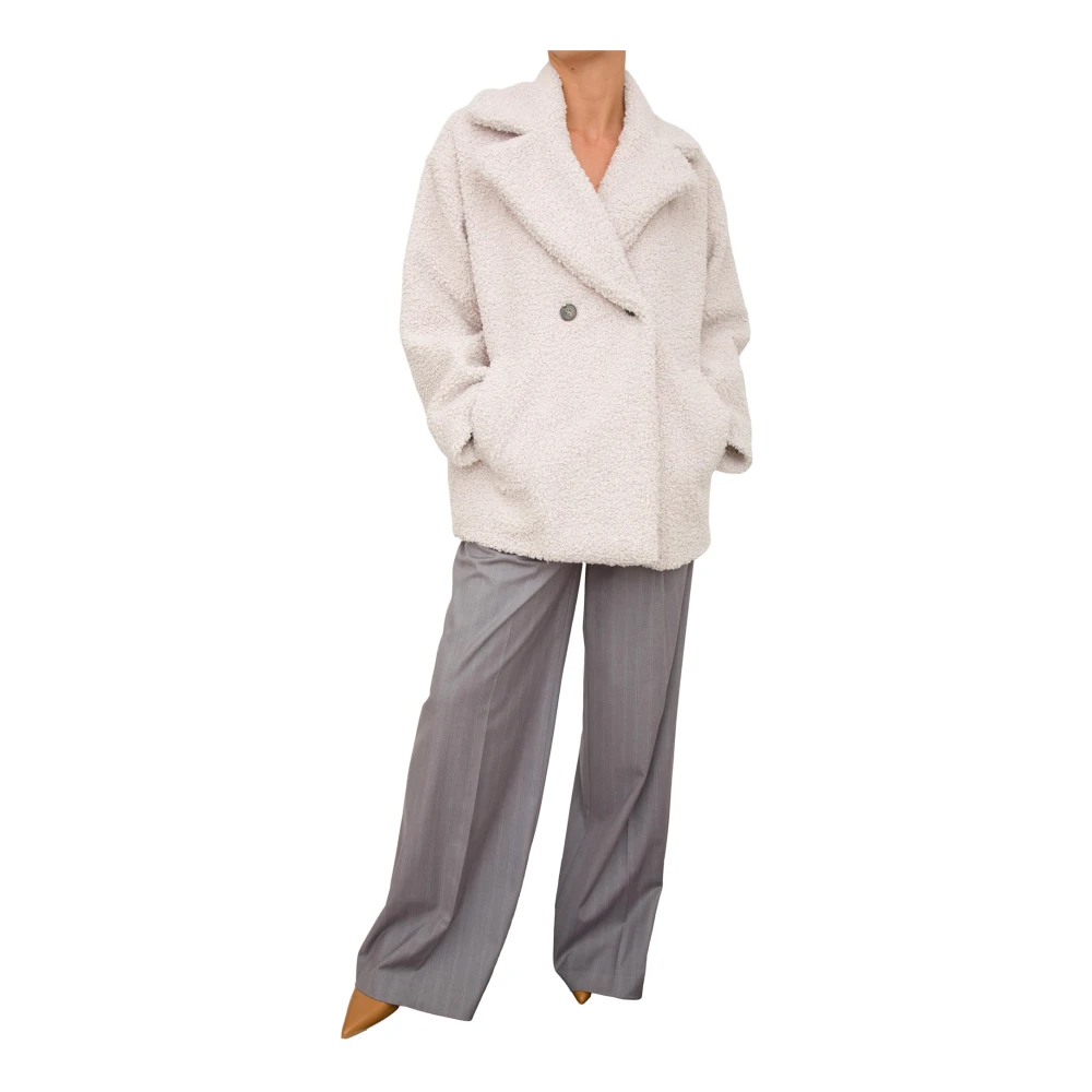 Marella Beige Jas Mantel in Jersey Stijl Beige Dames