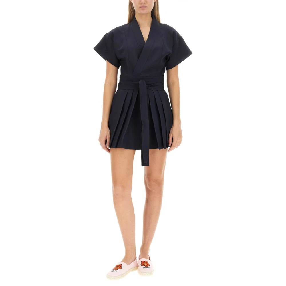 Kenzo Ull Wrap Kimono Klänning Blue, Dam