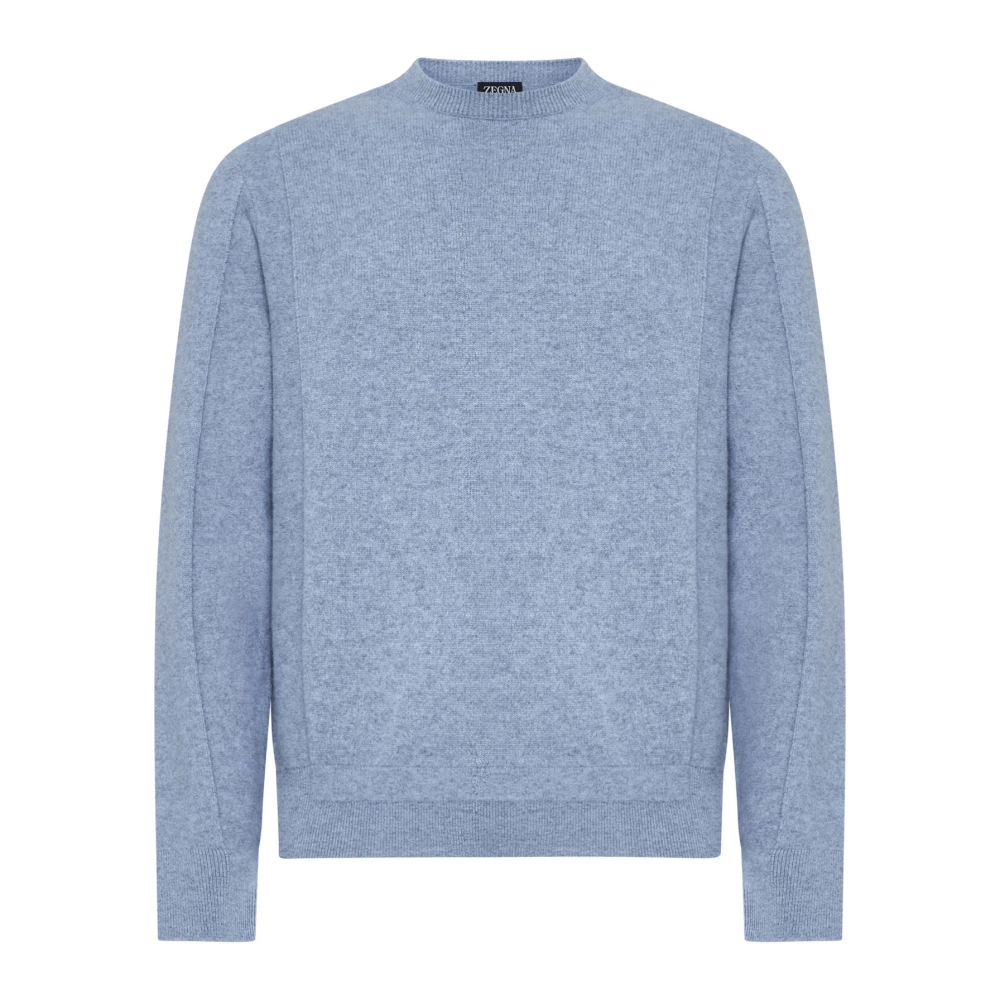 Ermenegildo Zegna Lichtblauwe Wol Kasjmier Crew Neck Sweater Blue Heren