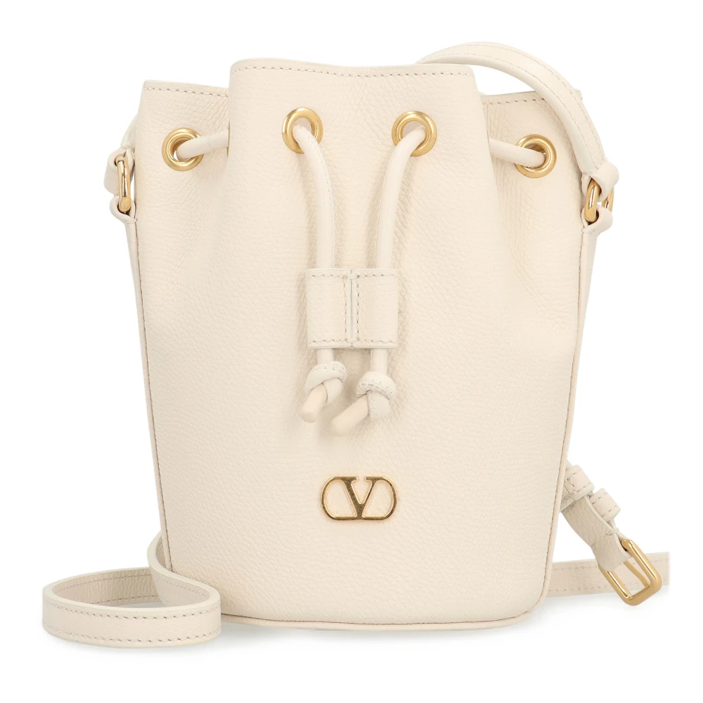 Valentino Garavani Women's Beige Vlogo Signature Mini Bucket Bag
